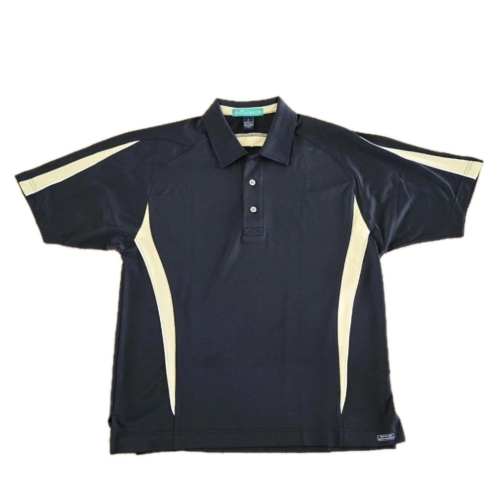 Golf Knickers Shirt Men's XL Black Beige Color Block Polo Pro Celebrity